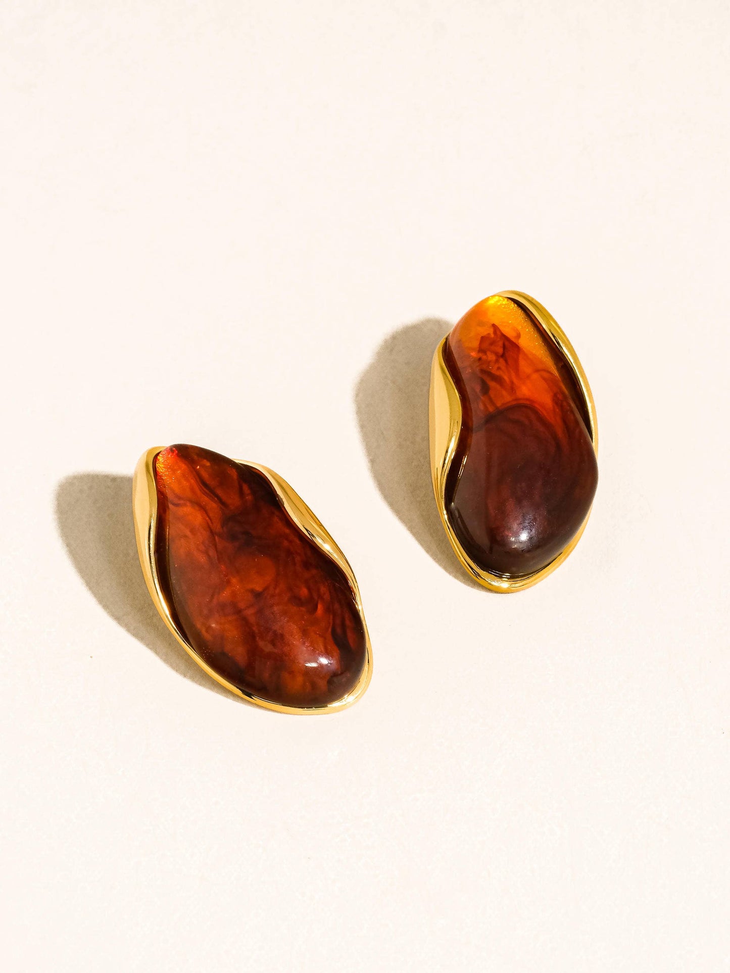 Brown Resin Drop Earrings