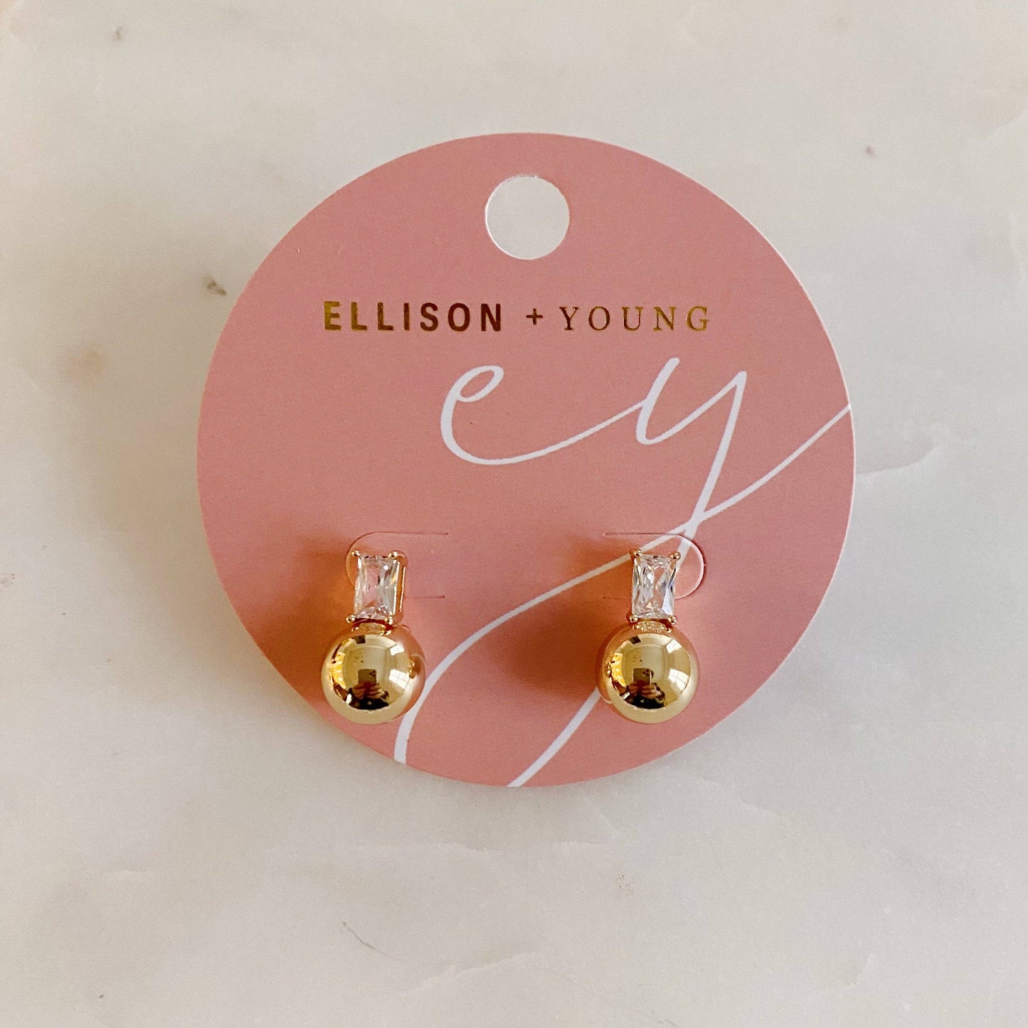 Golden Ball Stud Earrings