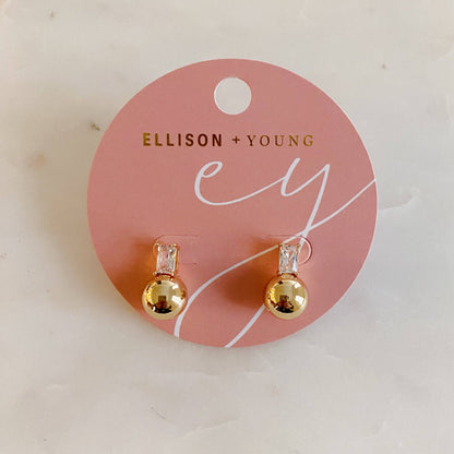 Golden Ball Stud Earrings