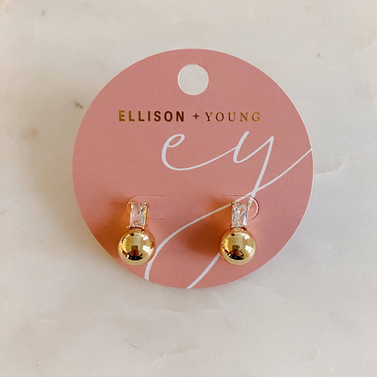 Golden Ball Stud Earrings
