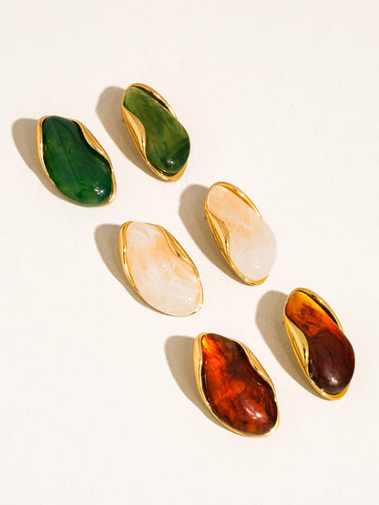 Brown Resin Drop Earrings