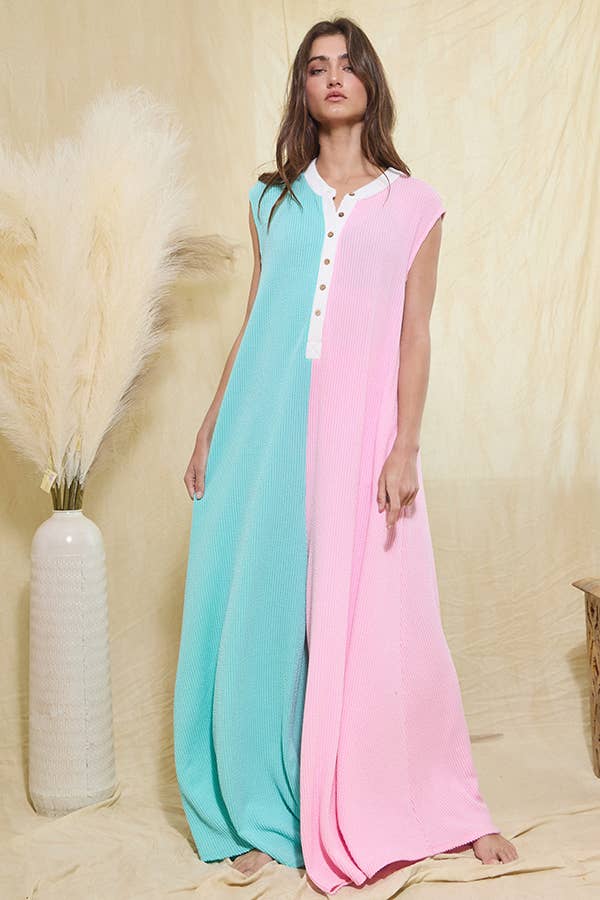 Wide Leg Button Up Jumpsuit