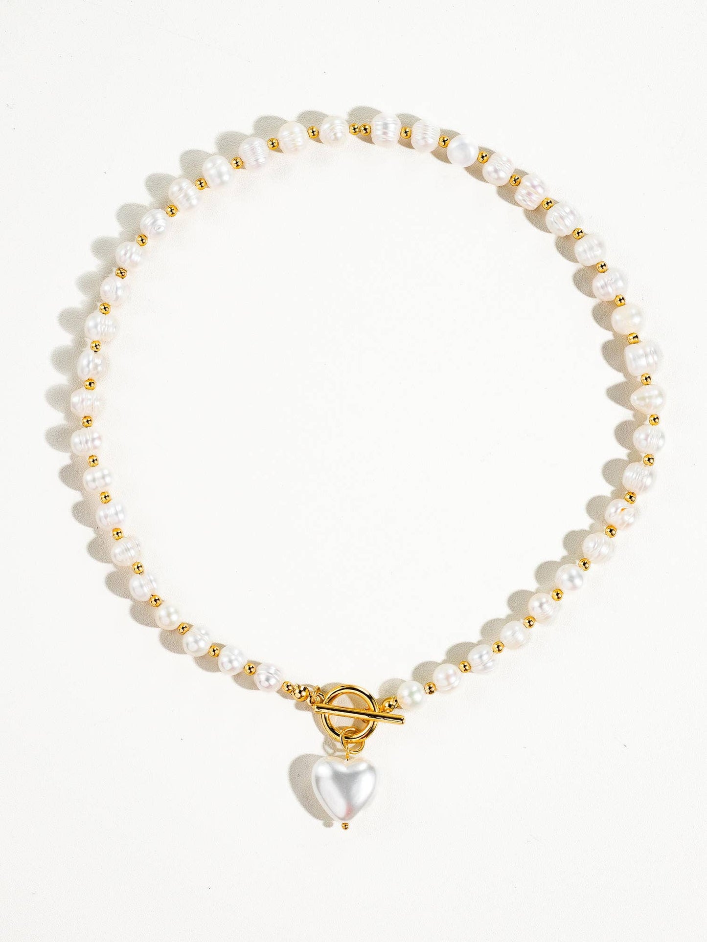 Wren Pearl Heart Necklace | White