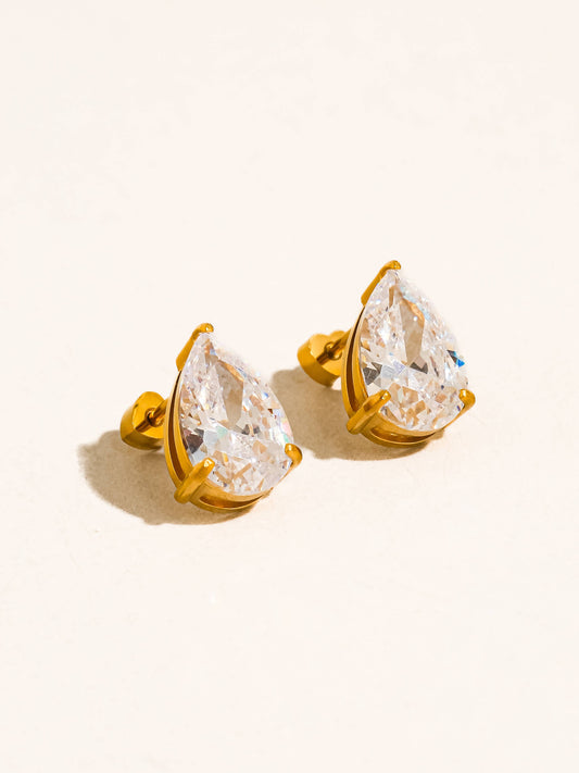 Diamond Teardrop Flat Back Studs