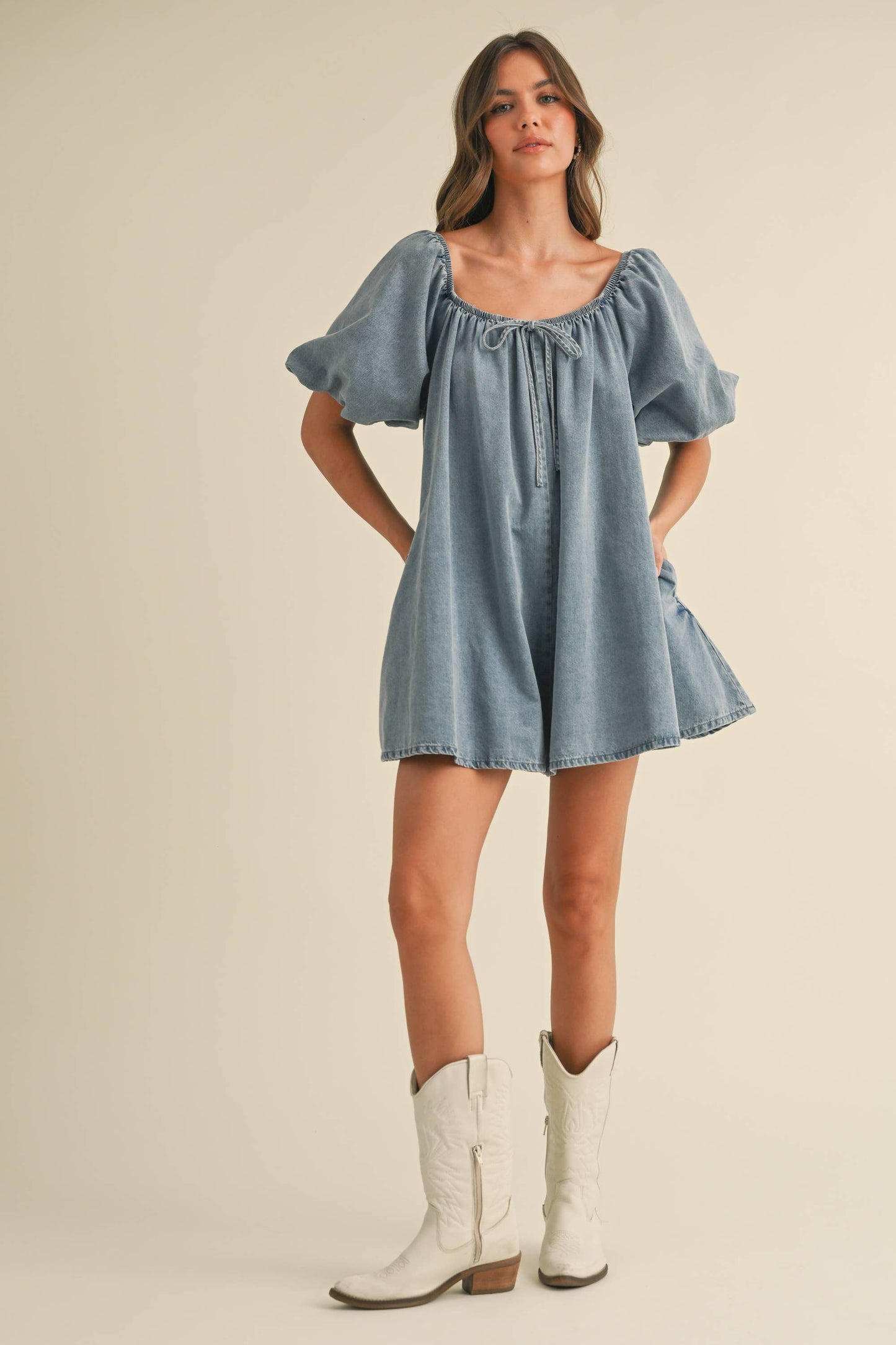 Denim Babydoll Romper