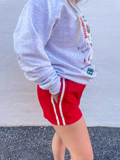 Red Lace Trim Shorts