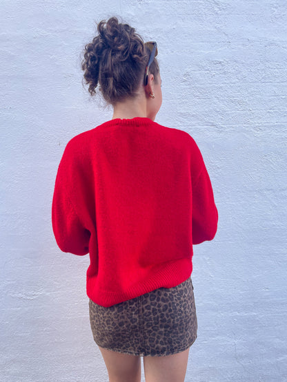 Leopard Denim Skirt