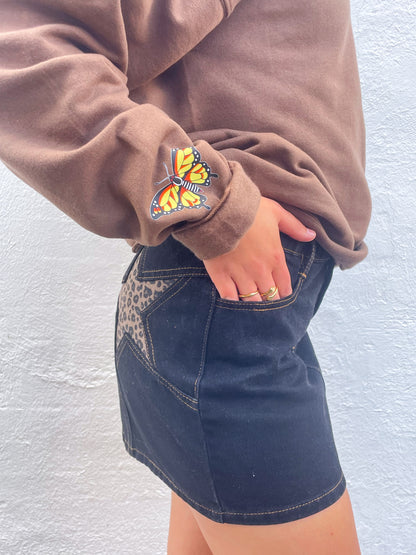 Leopard Denim Star Skirt