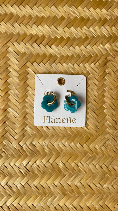Blue Summer Flower Earrings