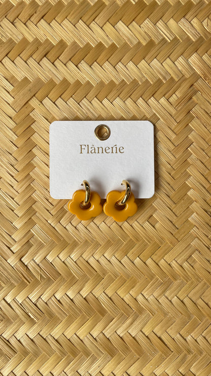 Orange Summer Flower Earrings