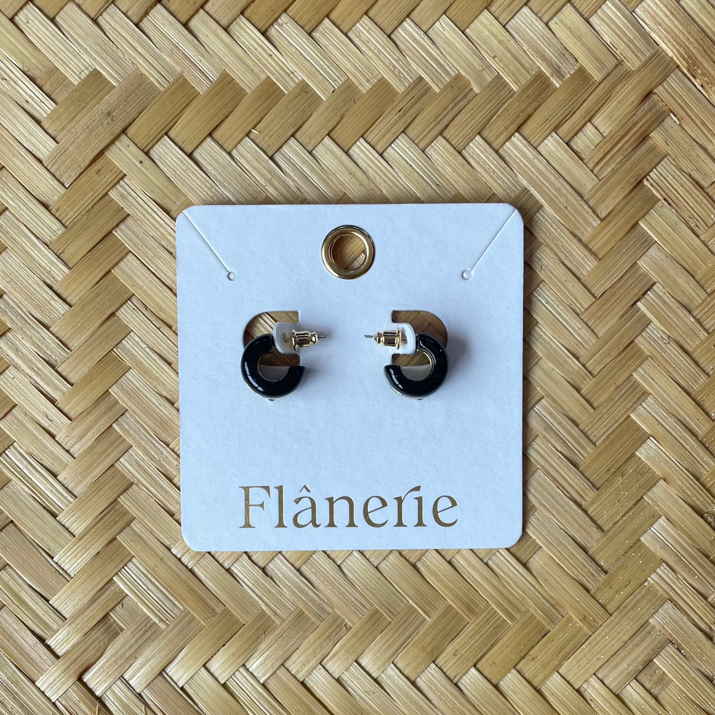 Black C Hoop Earring