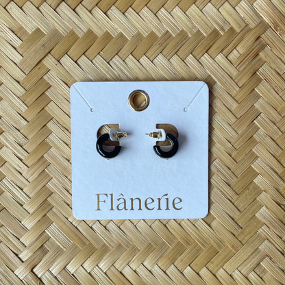 Black C Hoop Earring