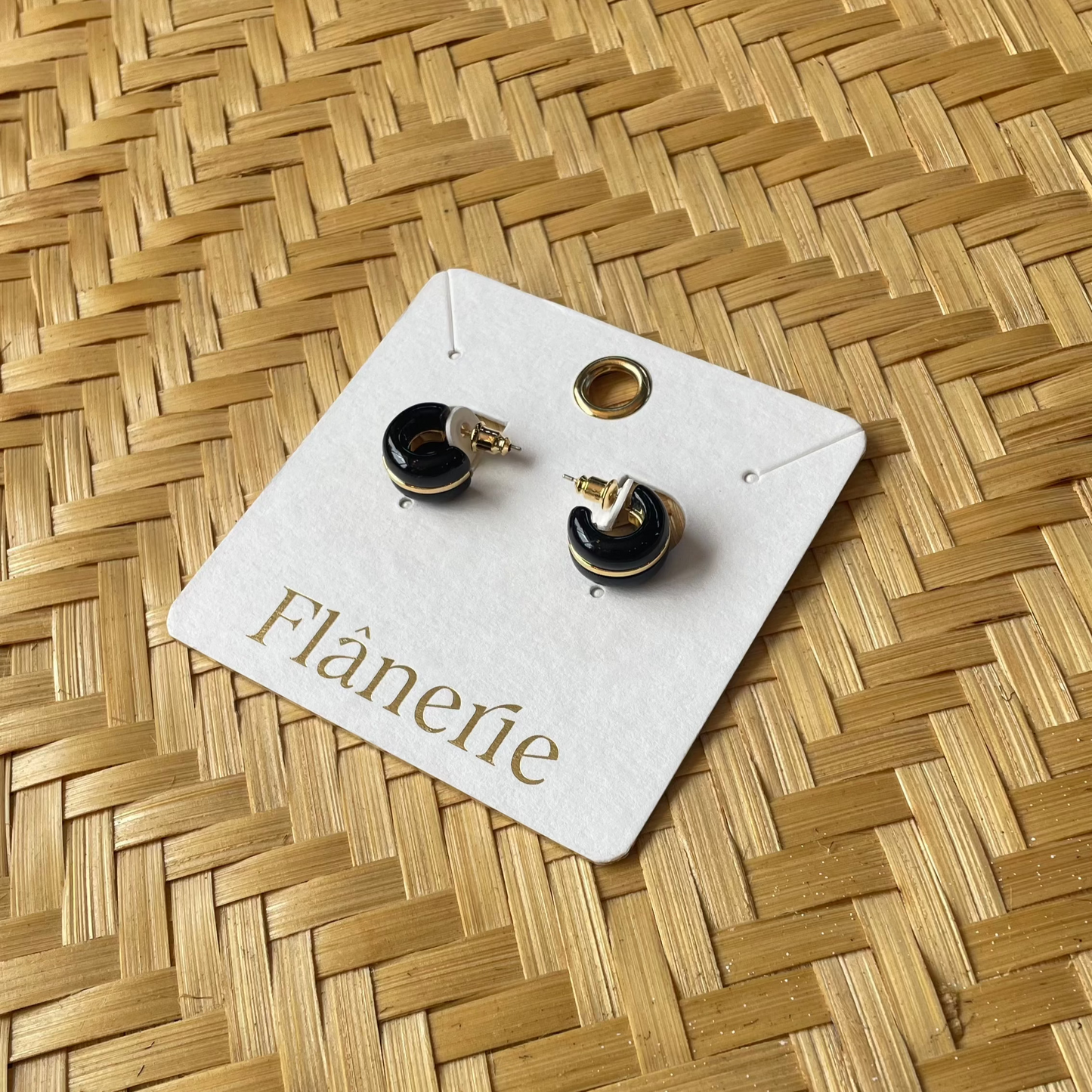 Black C Hoop Earring