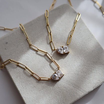 Diamond Paperclip Necklace
