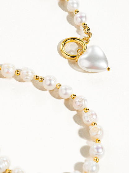 Wren Pearl Heart Necklace | White