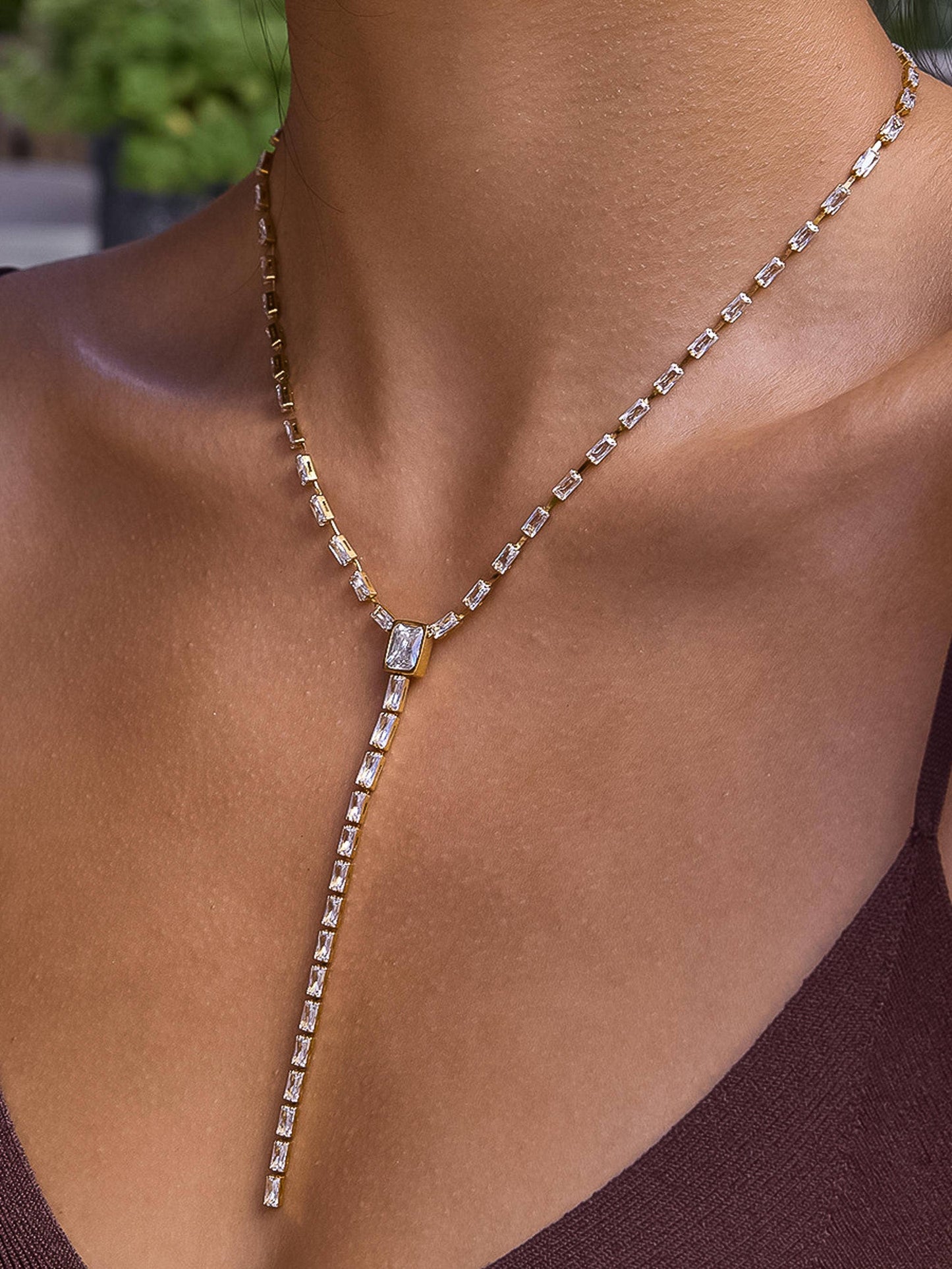 Diamond Y Necklace