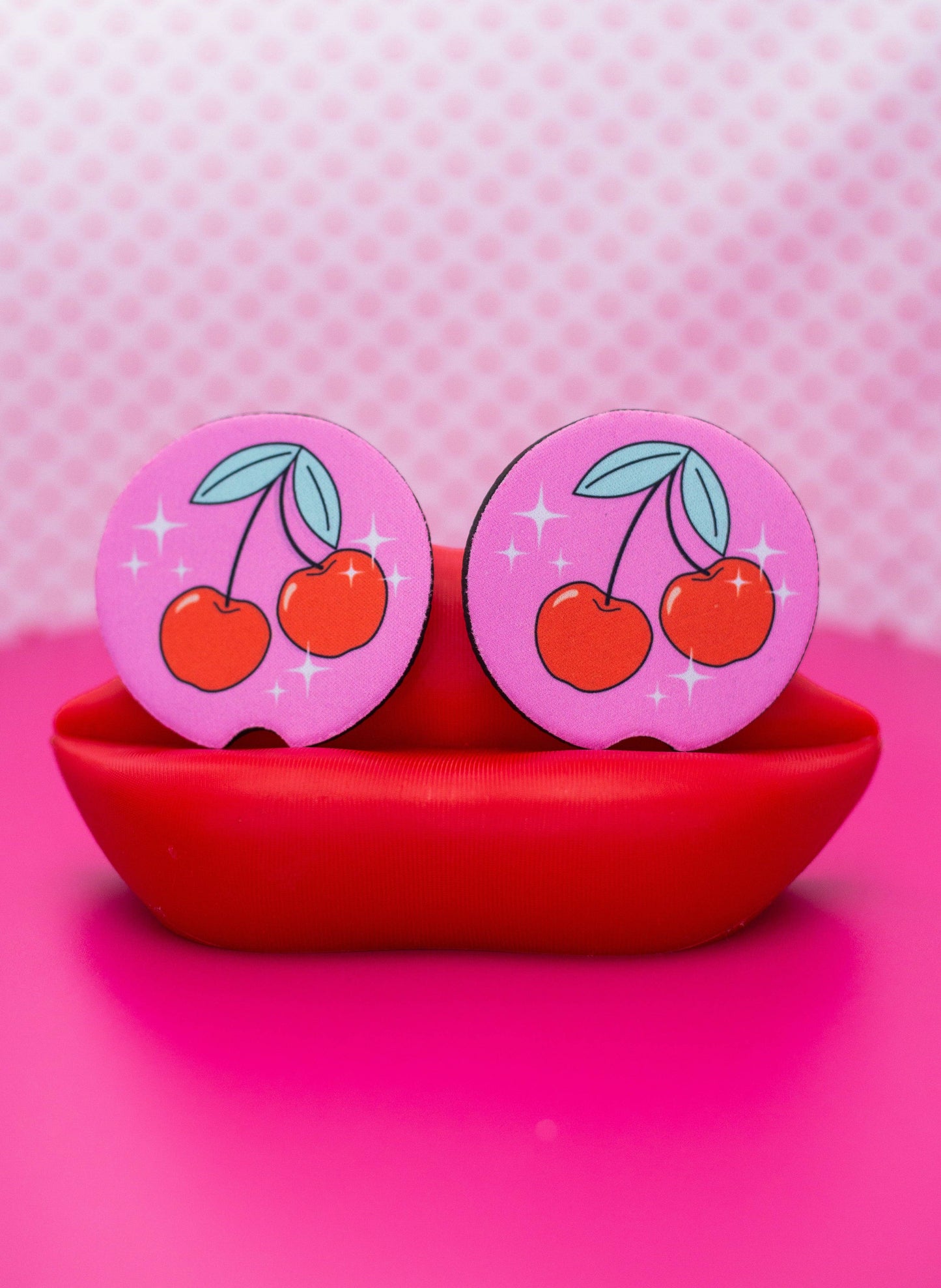 Cherry Car Coasters