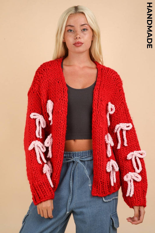 Ribbon Knit Sweater Cardigan