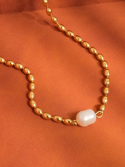 Vigne Pearl Ball Chain Necklace