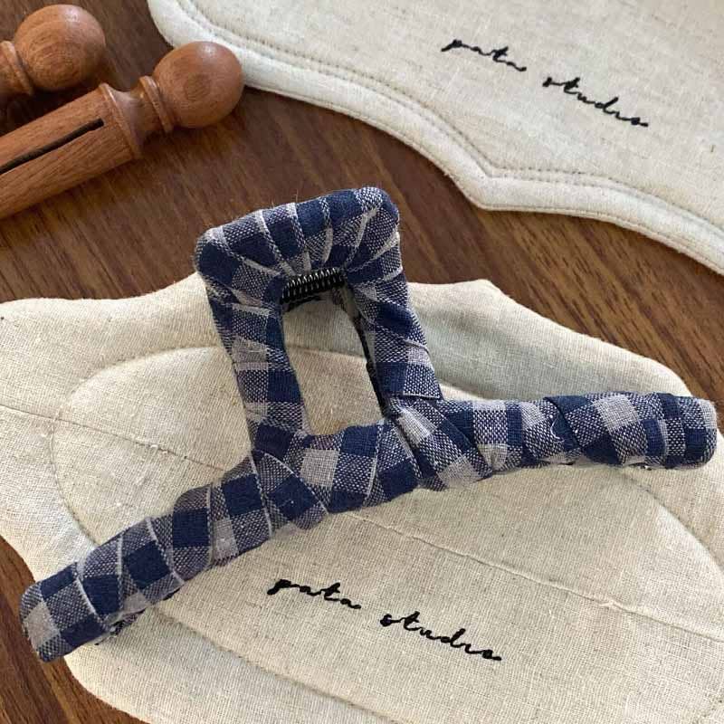 Checkered Fabric Hair Clip