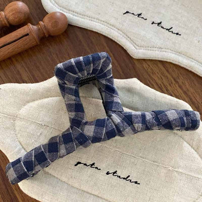 Checkered Fabric Hair Clip