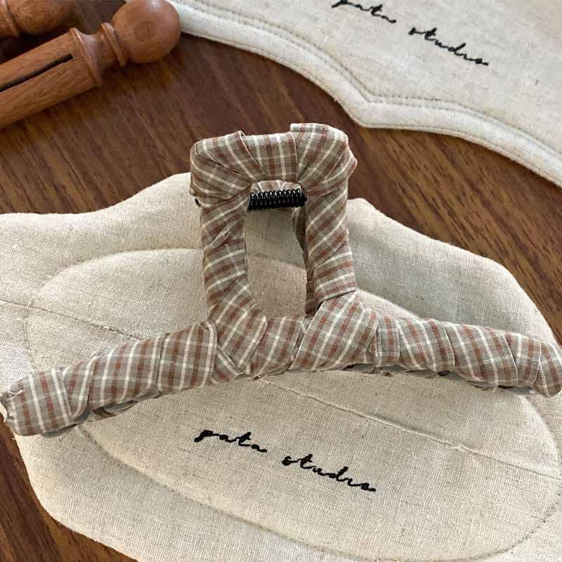 Checkered Fabric Hair Clip