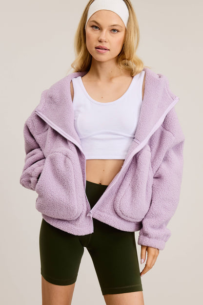 Lavender Sherpa Zip-Up