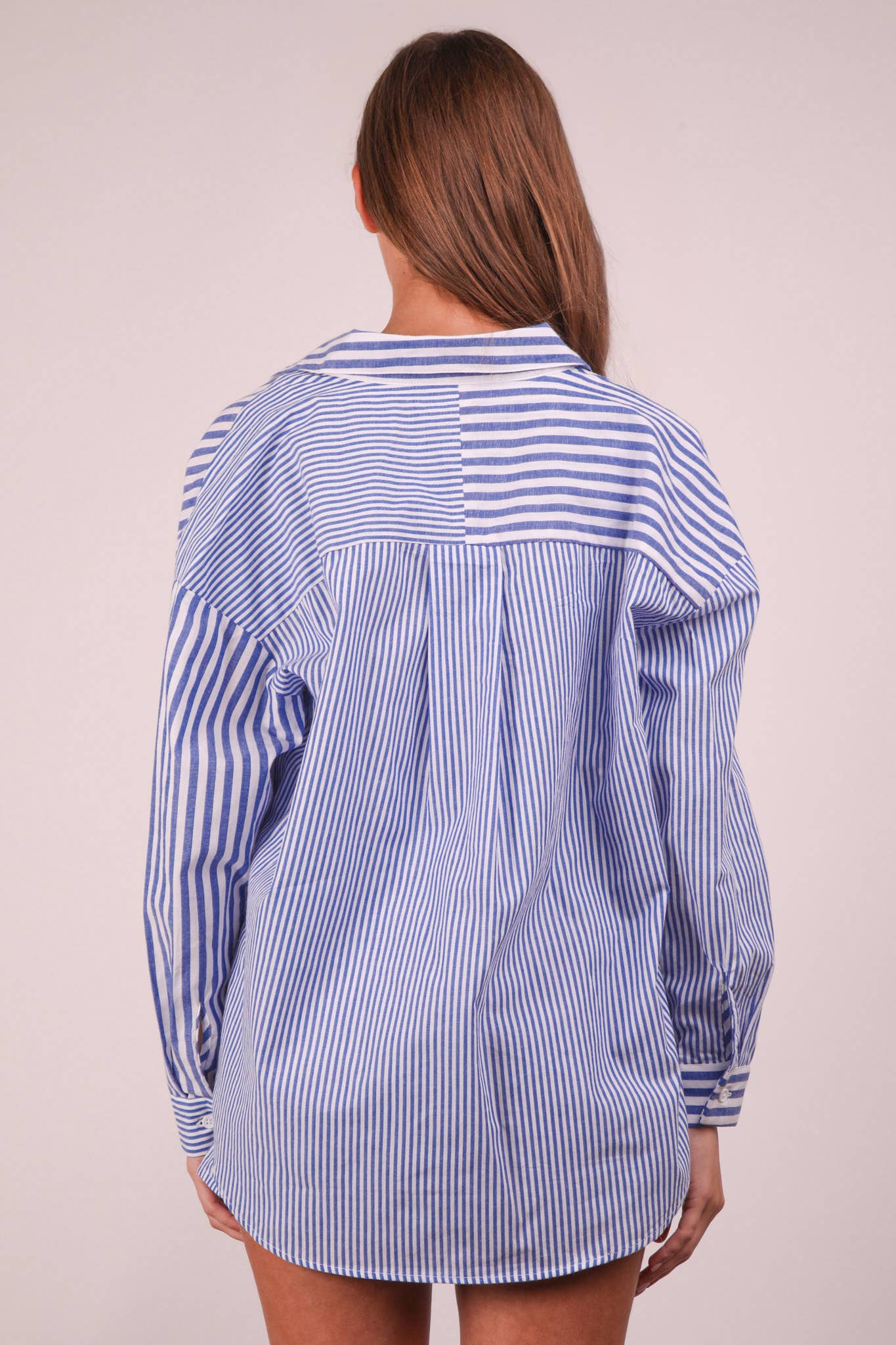 Blue Oversized Striped Set