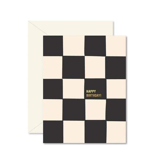 B&W Checkered Birthday Card