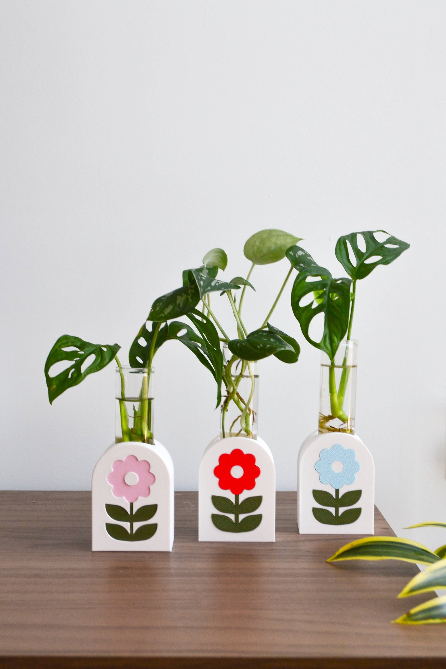 Red Flower Propagation Vase