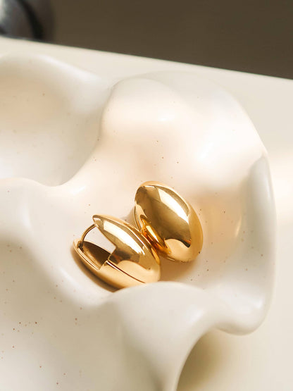 Oval Droplet Hoops