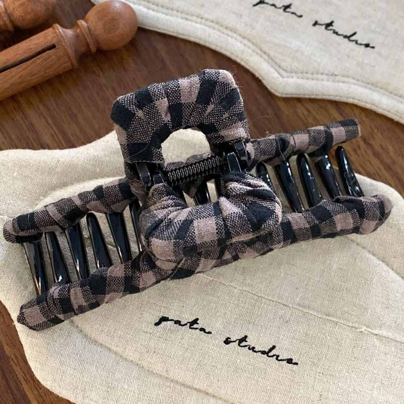 Checkered Fabric Hair Clip