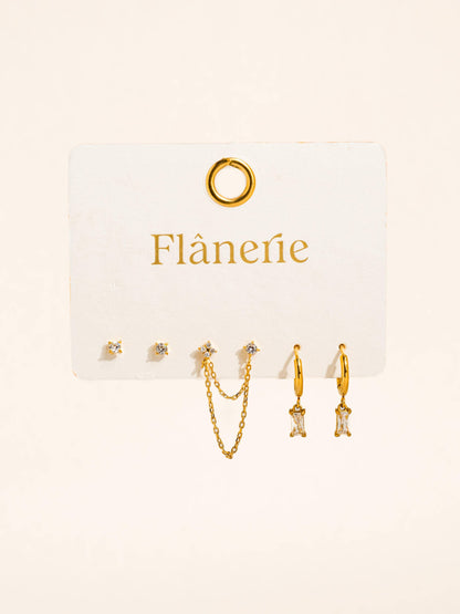 Diamond Chain Earring Set