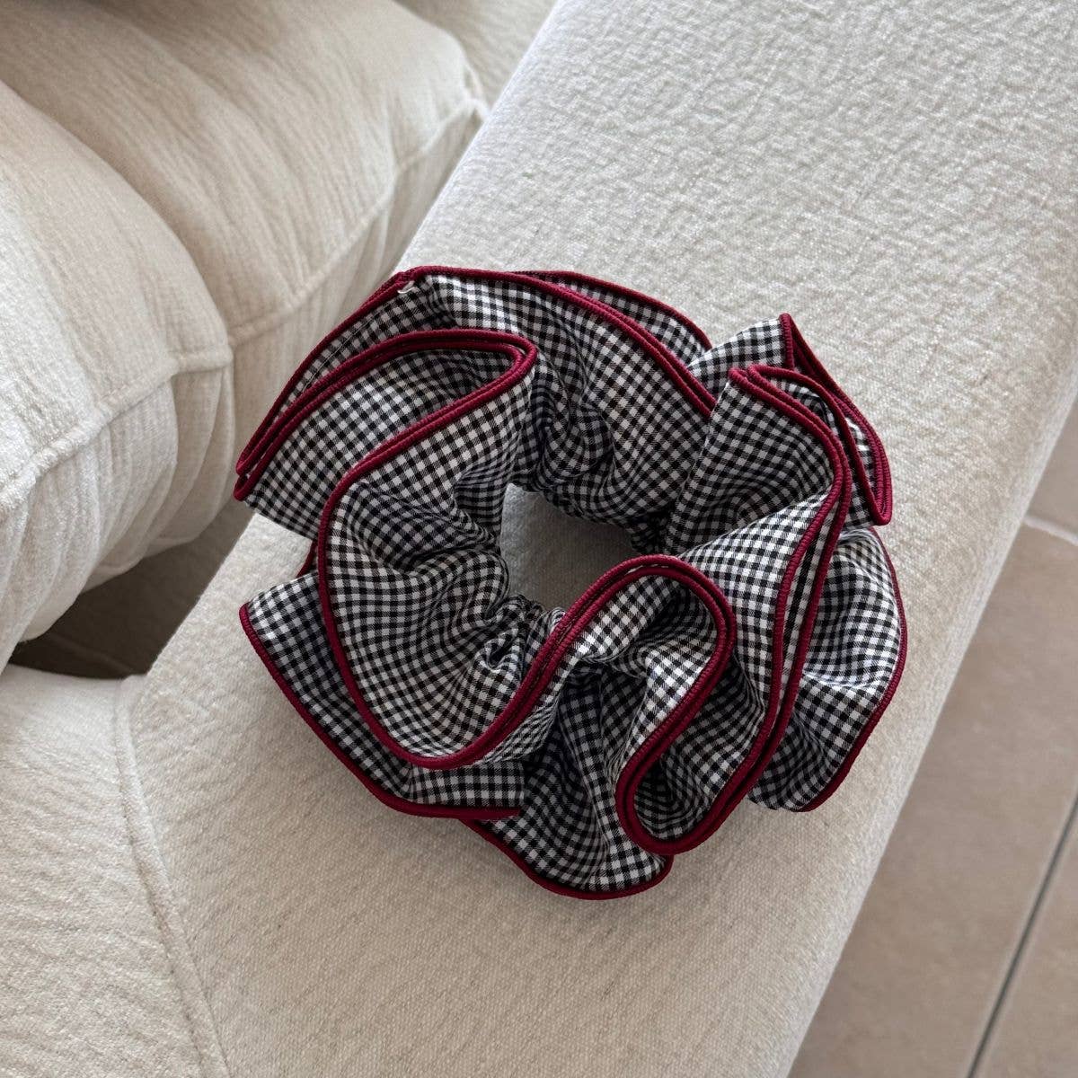 Black Gingham Scrunchie