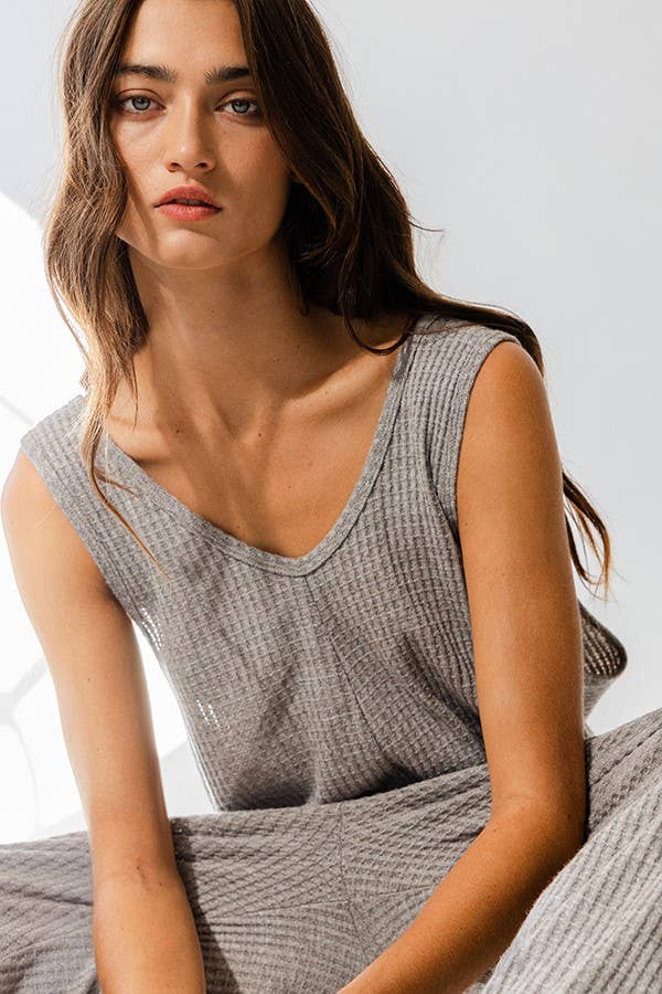 Tan Oversized Knit Jumpsuit