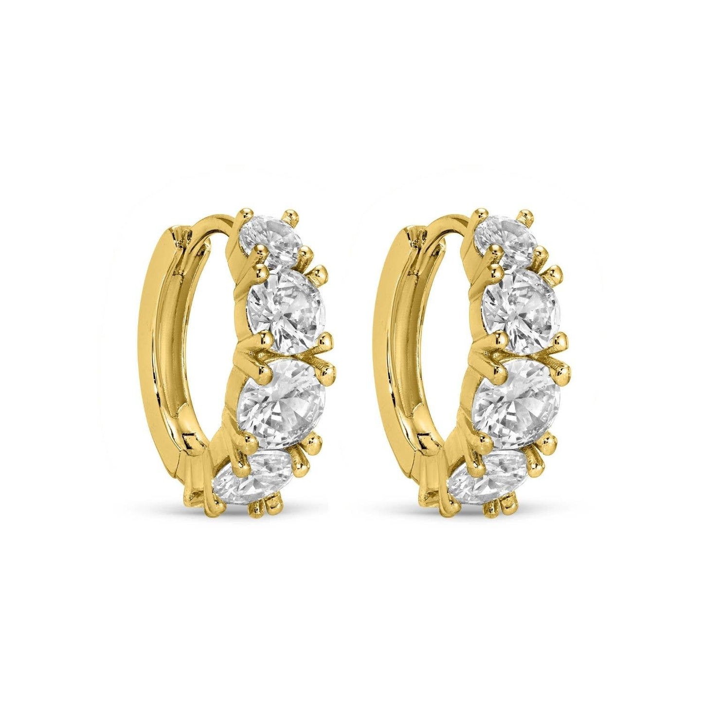 Gold Diamond Hoops