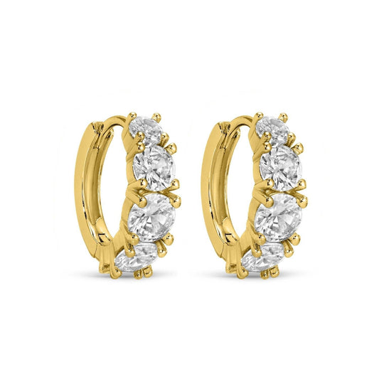 Gold Diamond Hoops