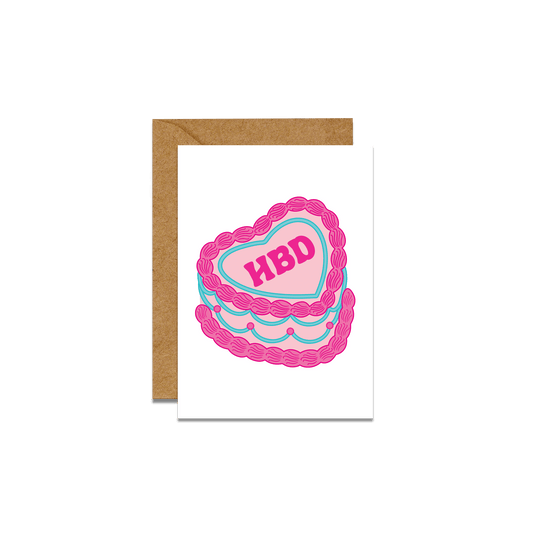 HBD Retro Cake Mini Card