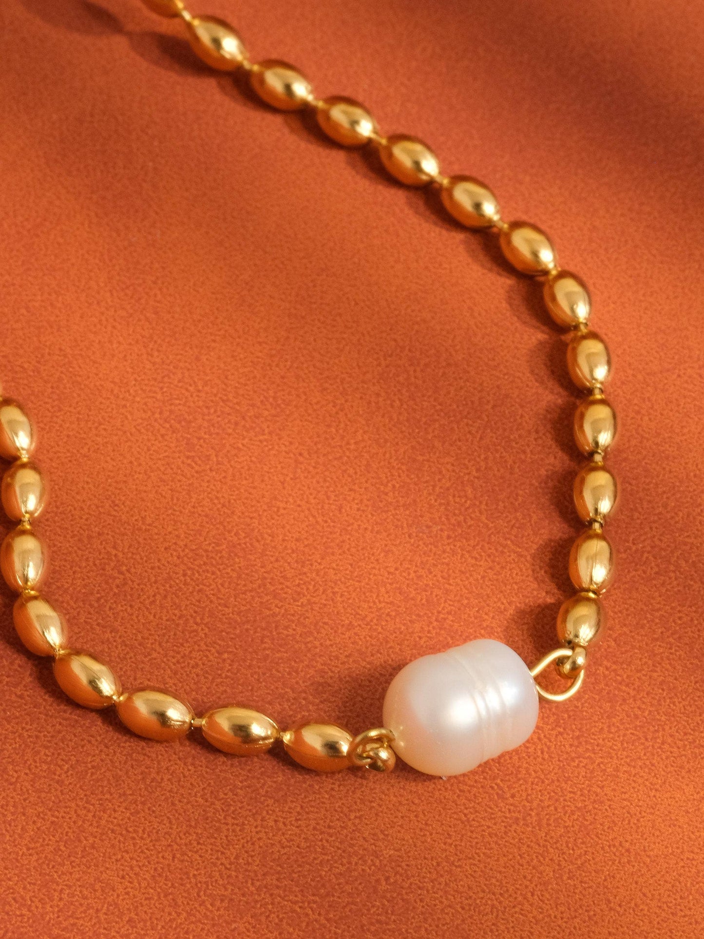 Vigne Pearl Ball Chain Necklace