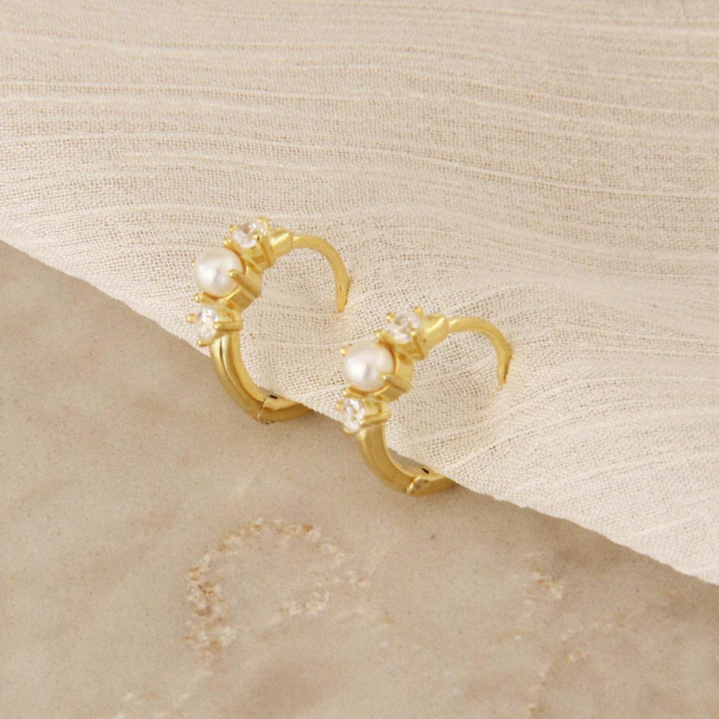 Oval Pearl Hoops