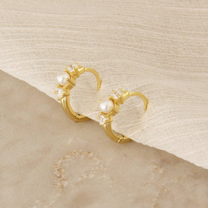 Oval Pearl Hoops