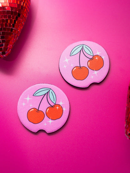 Cherry Car Coasters